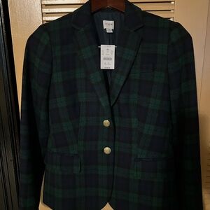 J. Crew Women's Dark Plaid Blazer